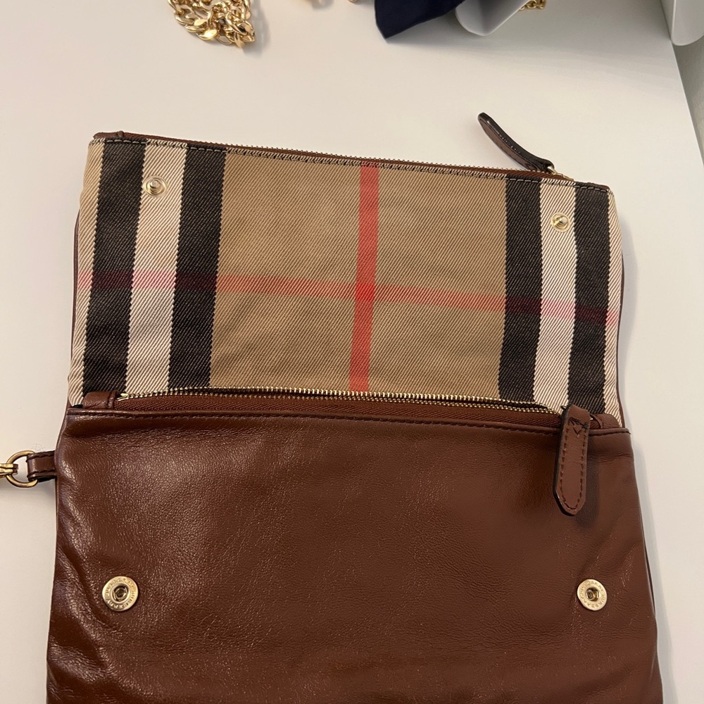 Burberry House Check Bridle Calfskin Adeline Filder Wristlet Clutch/ bag . - Picture 5 of 12